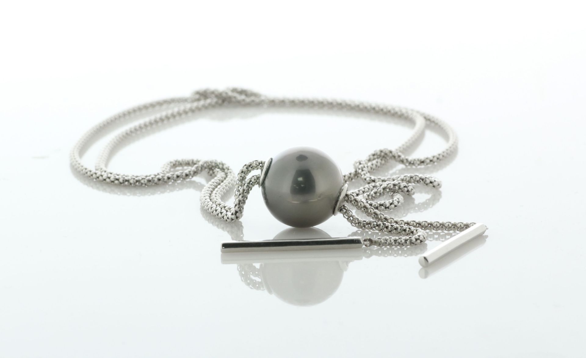 14mm Tahiti Pearl Necklace Moveable Pearl Sterling Silver Chain - Valued By AGI £690.00 - A 14mm - Image 5 of 7