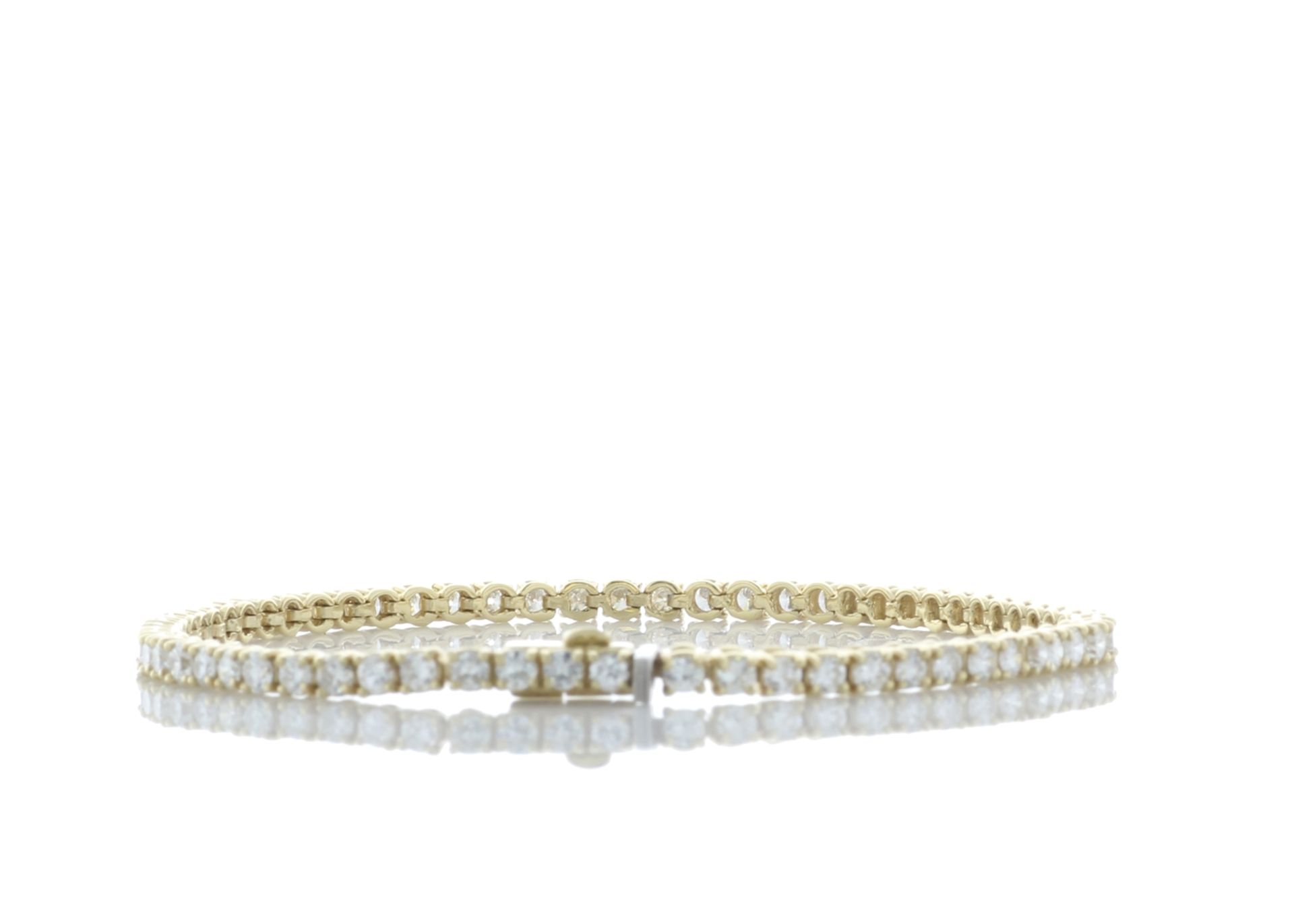 18ct Yellow Gold Tennis Diamond Bracelet 3.85 Carats - Valued By IDI £17,750.00 - Sixty four round - Image 3 of 5