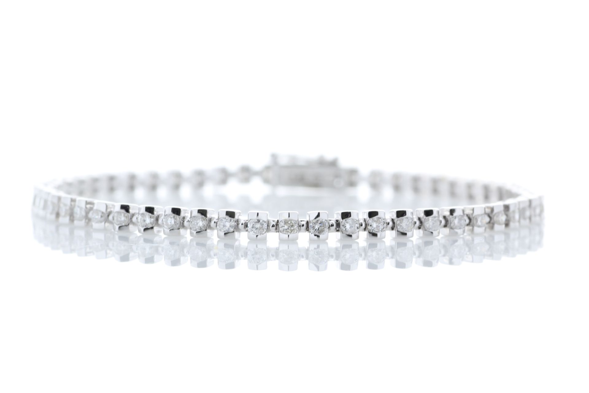 18ct White Gold Tennis Diamond Bracelet 1.82 Carats - Valued By GIE £13,155.00 - Fifty five round