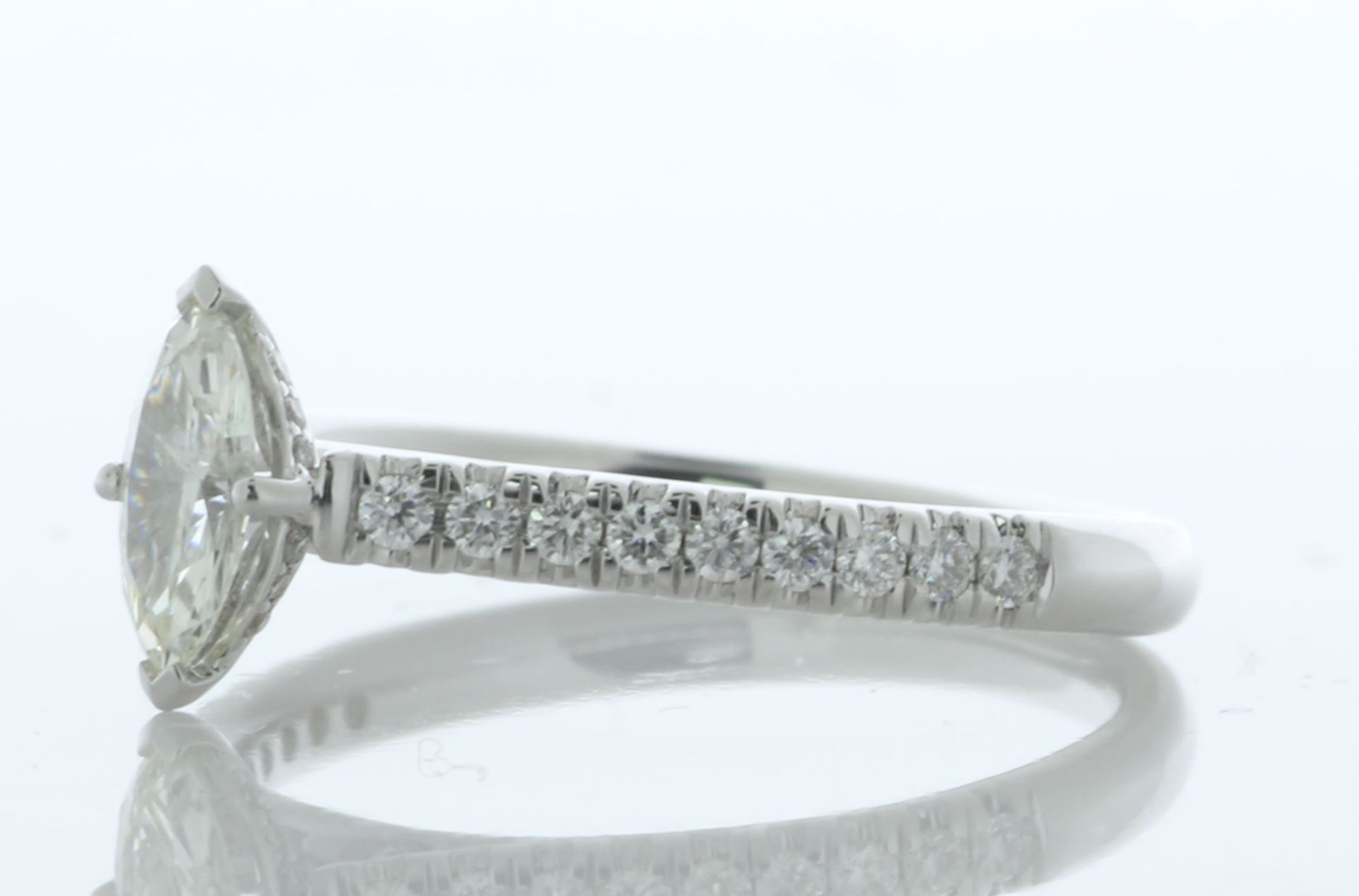 18ct White Gold Marquise Cut Diamond Ring (0.38) 0.62 Carats - Valued By IDI £6,265.00 - A - Image 2 of 5