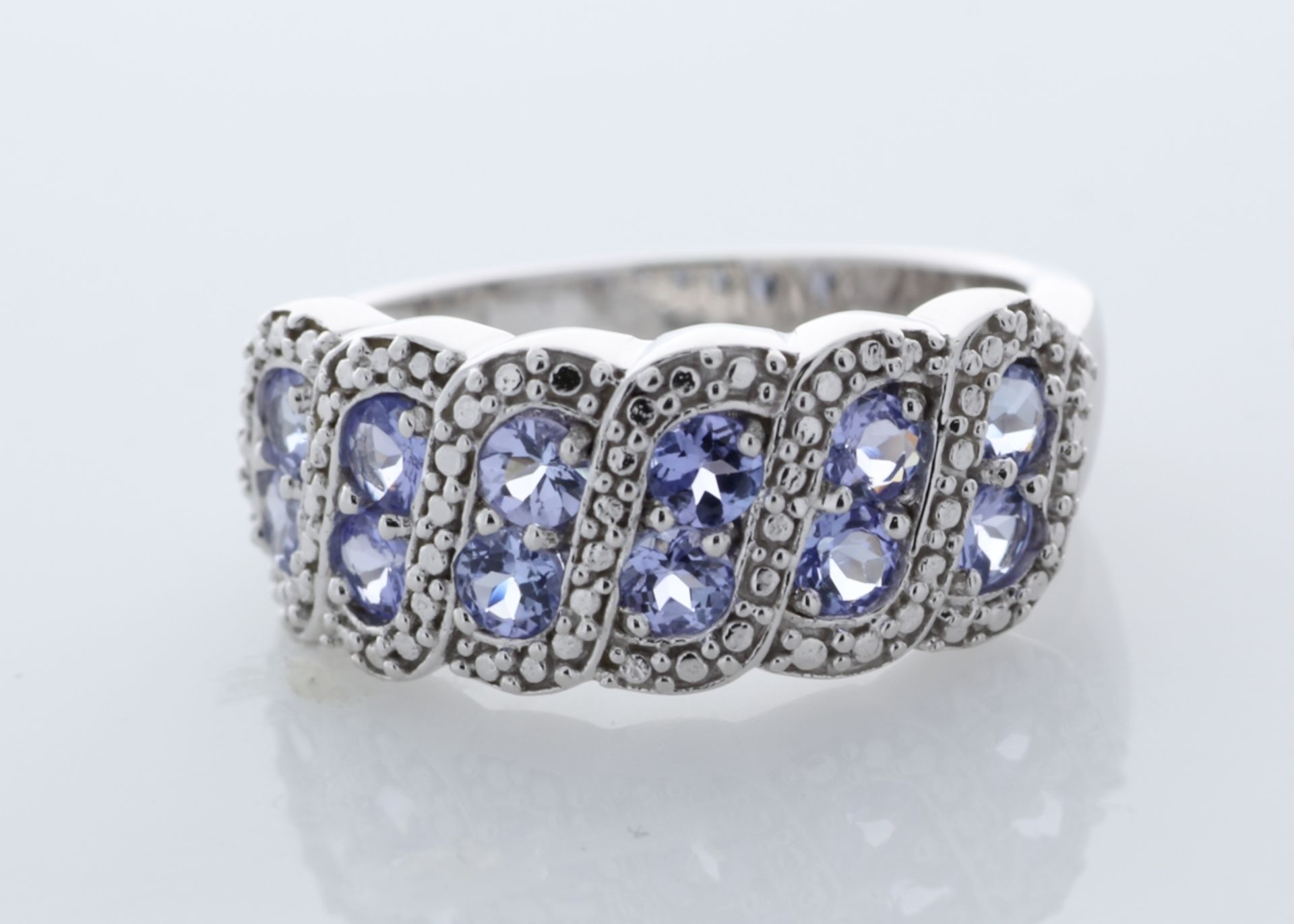 Sterling Silver Tanzanite Ring - Valued By AGI £295.00 - Sterling silver tanzanite ring, set with