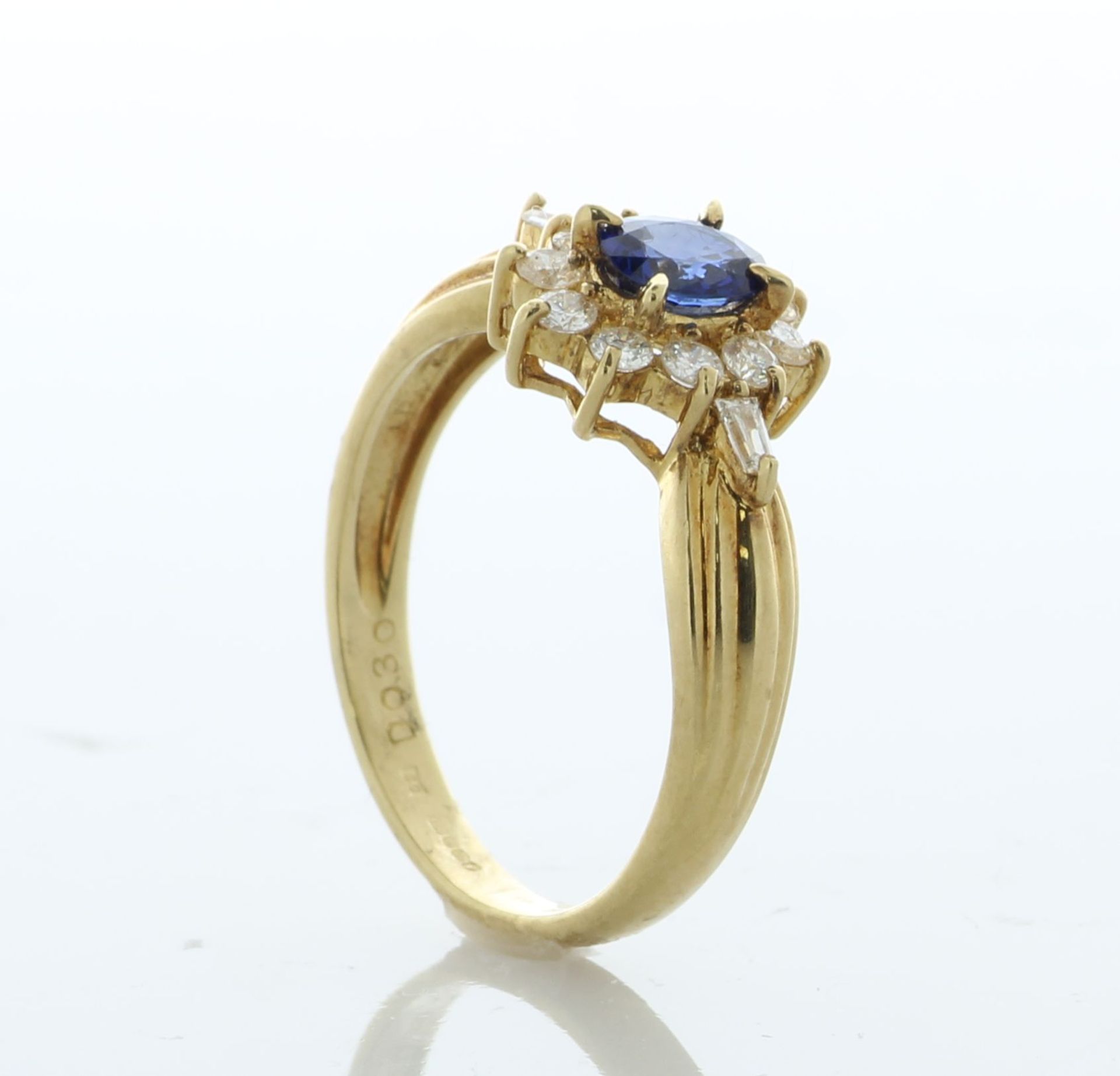 18ct Yellow Gold Oval Cut Sapphire And Diamond Ring (S0.45) 0.30 Carats - Valued By IDI £5,950. - Image 2 of 5