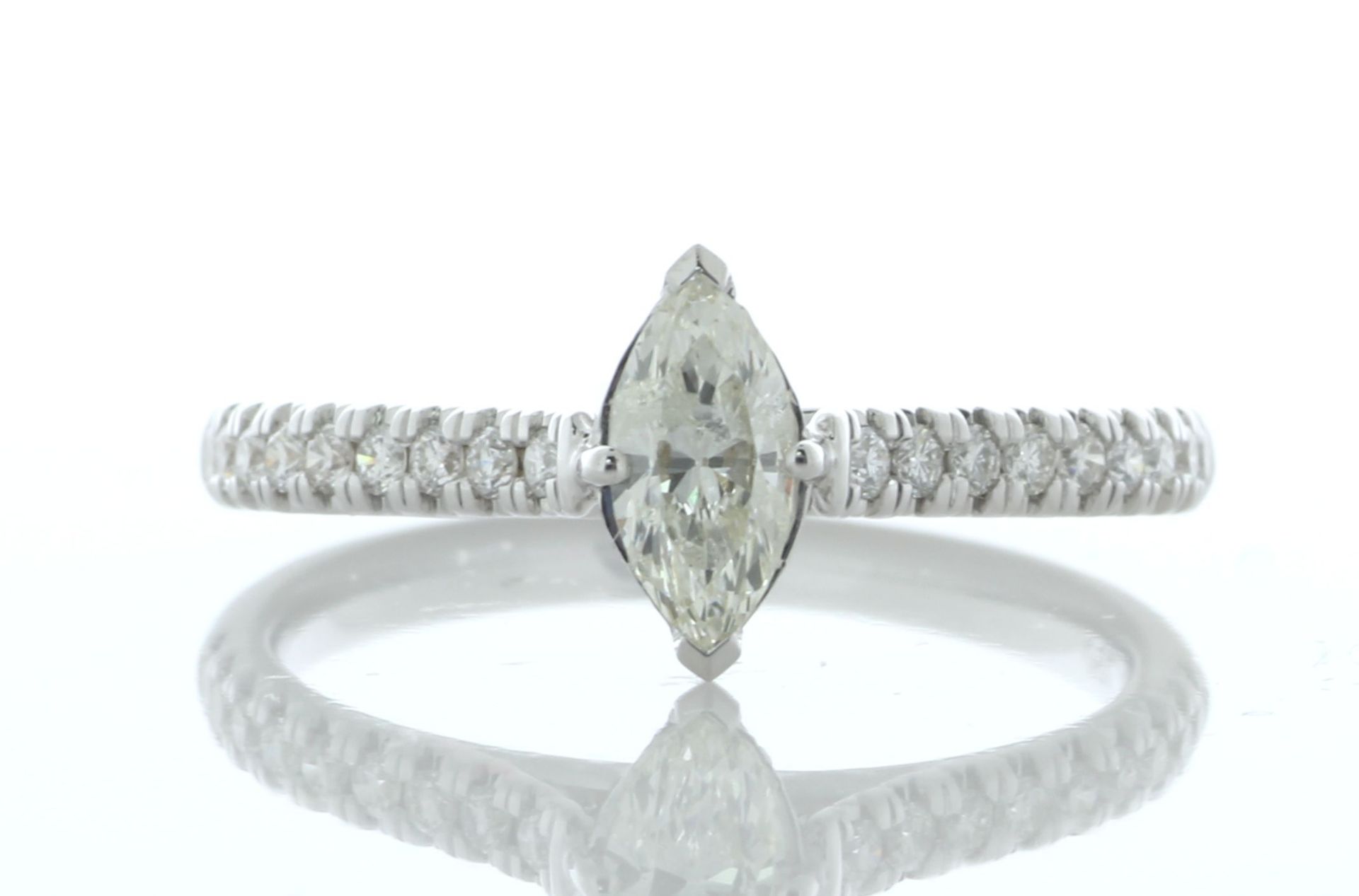 18ct White Gold Marquise Cut Diamond Ring (0.38) 0.62 Carats - Valued By IDI £6,265.00 - A