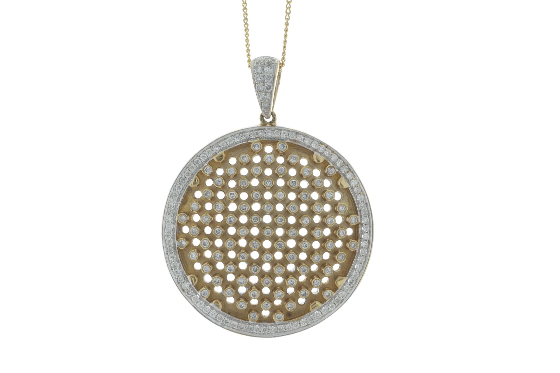 14ct Gold Round Cluster Diamond Pendant 1.00 Carats - Valued By IDI £8,110.00 - Seventy two round