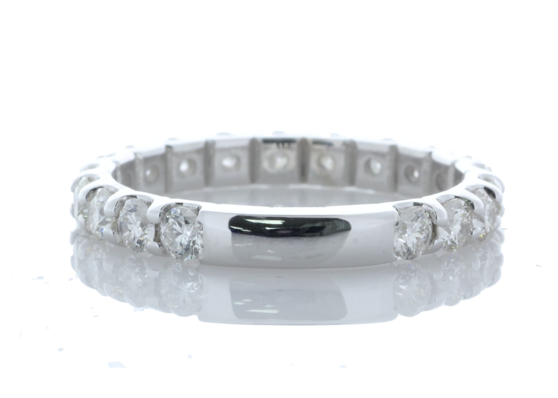 18ct White Gold Claw Set Semi Eternity Diamond Ring 1.50 Carats - Valued By AGI £9,750.00 - Nineteen - Image 5 of 6