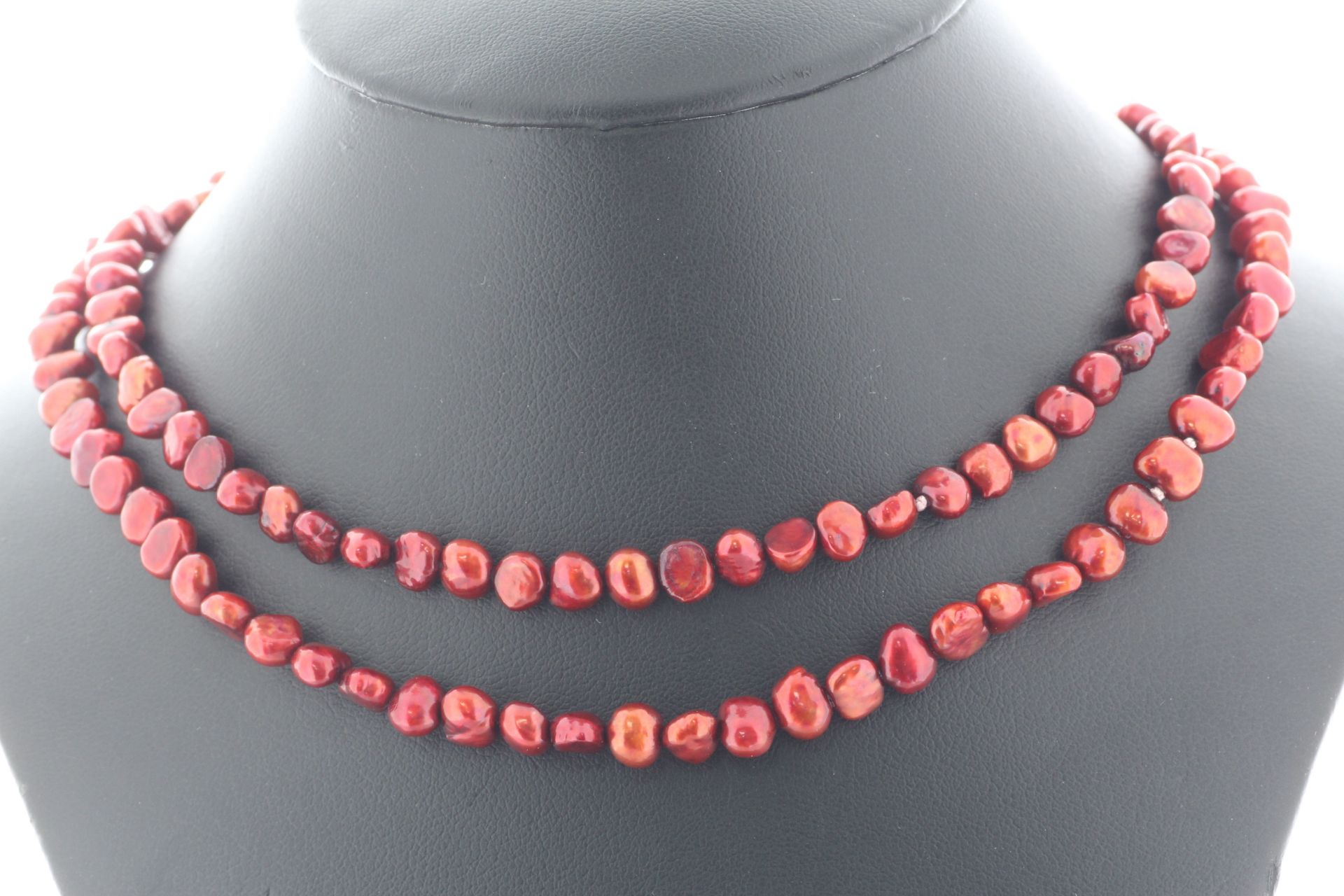 64 Inch Baroque Shaped Cherry 5.0 - 6.0mm Pearl Necklace - Valued By AGI £475.00 - 5.0 - 6.0mm - Image 3 of 4