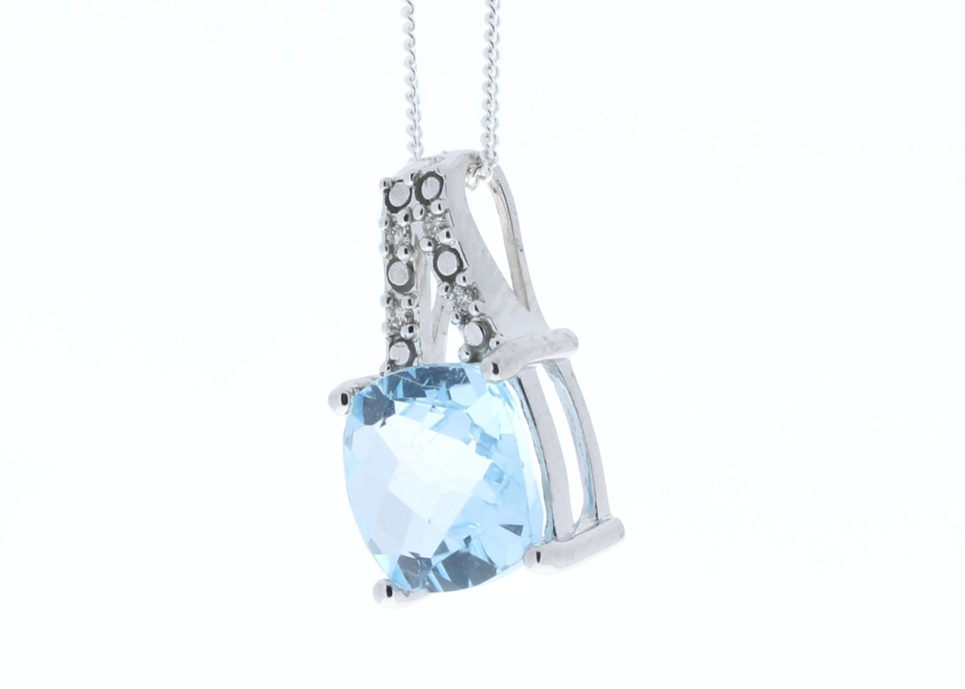 9ct White Gold Diamond And Blue Topaz Pendant (BT3.54) 0.05 Carats - Valued By GIE £1,470.00 - A - Image 9 of 10