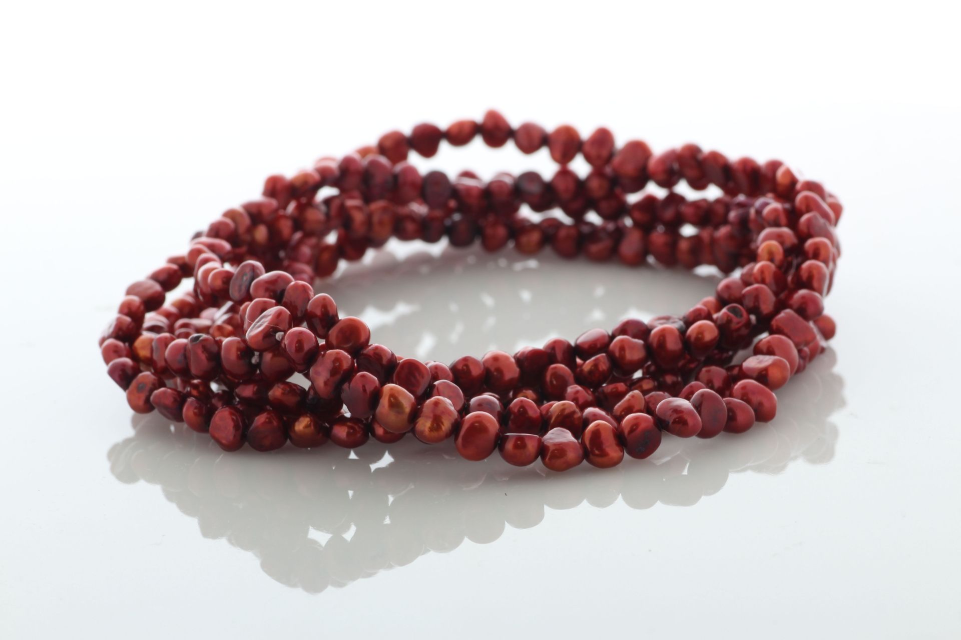 64 Inch Baroque Shaped Cherry 5.0 - 6.0mm Pearl Necklace - Valued By AGI £475.00 - 5.0 - 6.0mm - Image 2 of 4