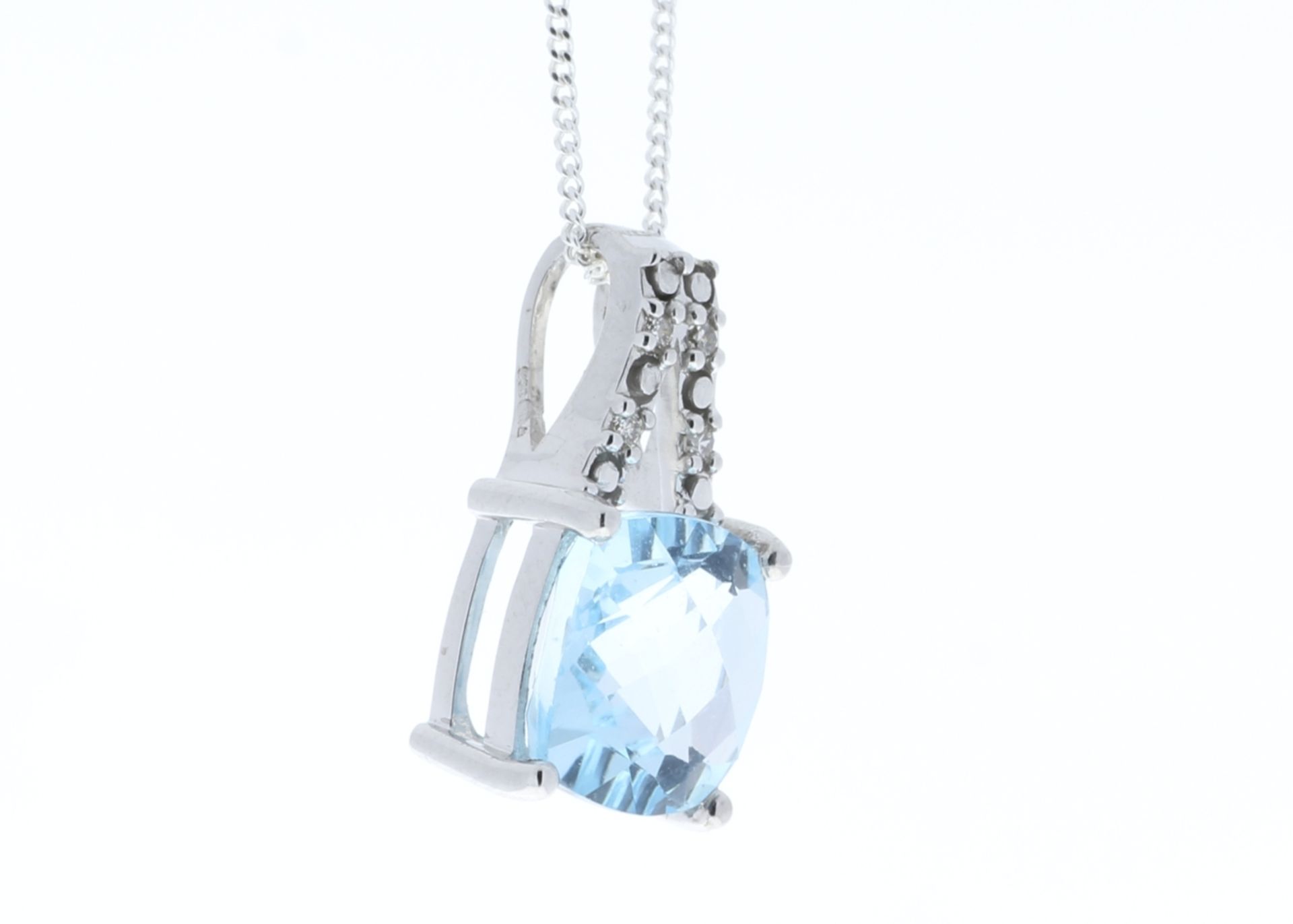 9ct White Gold Diamond And Blue Topaz Pendant (BT3.54) 0.05 Carats - Valued By GIE £1,470.00 - A - Image 7 of 10