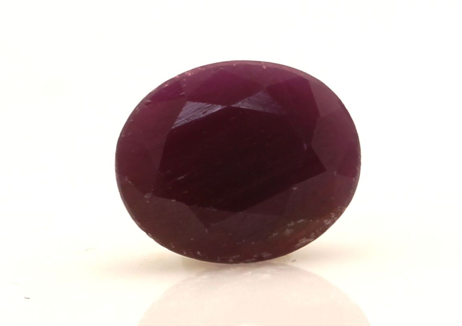 Loose Oval Ruby 4.88 Carats - Valued By GIE £14,640.00 - Colour-Purplish Red, Clarity-SI,