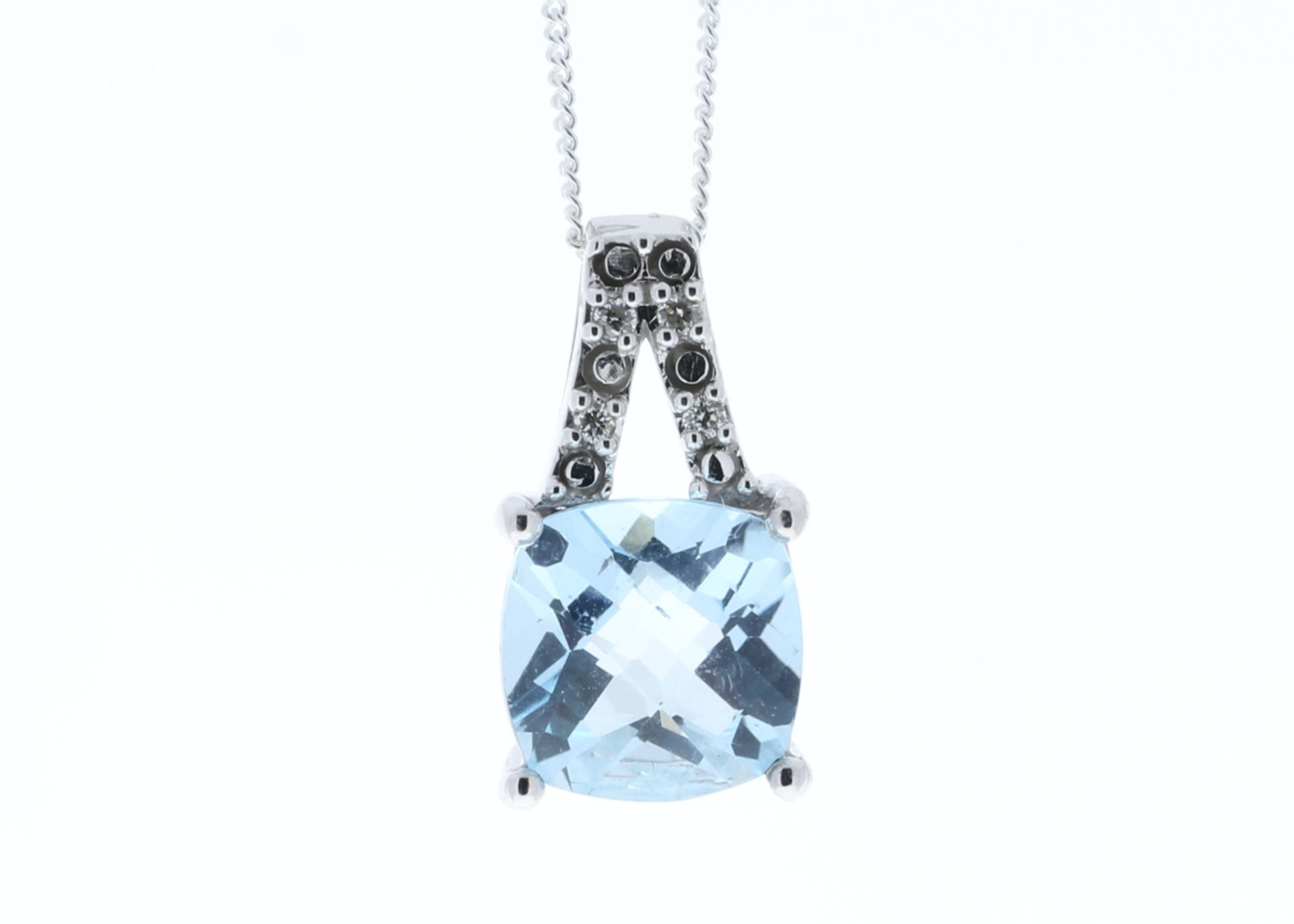 9ct White Gold Diamond And Blue Topaz Pendant (BT3.54) 0.05 Carats - Valued By GIE £1,470.00 - A - Image 6 of 10