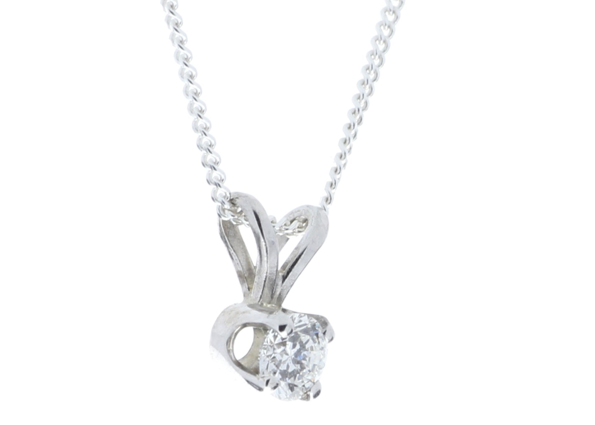 9ct White Gold Single Stone Claw Set Diamond Pendant 0.15 Carats - Valued By GIE £2,030.00 - A - Image 2 of 6