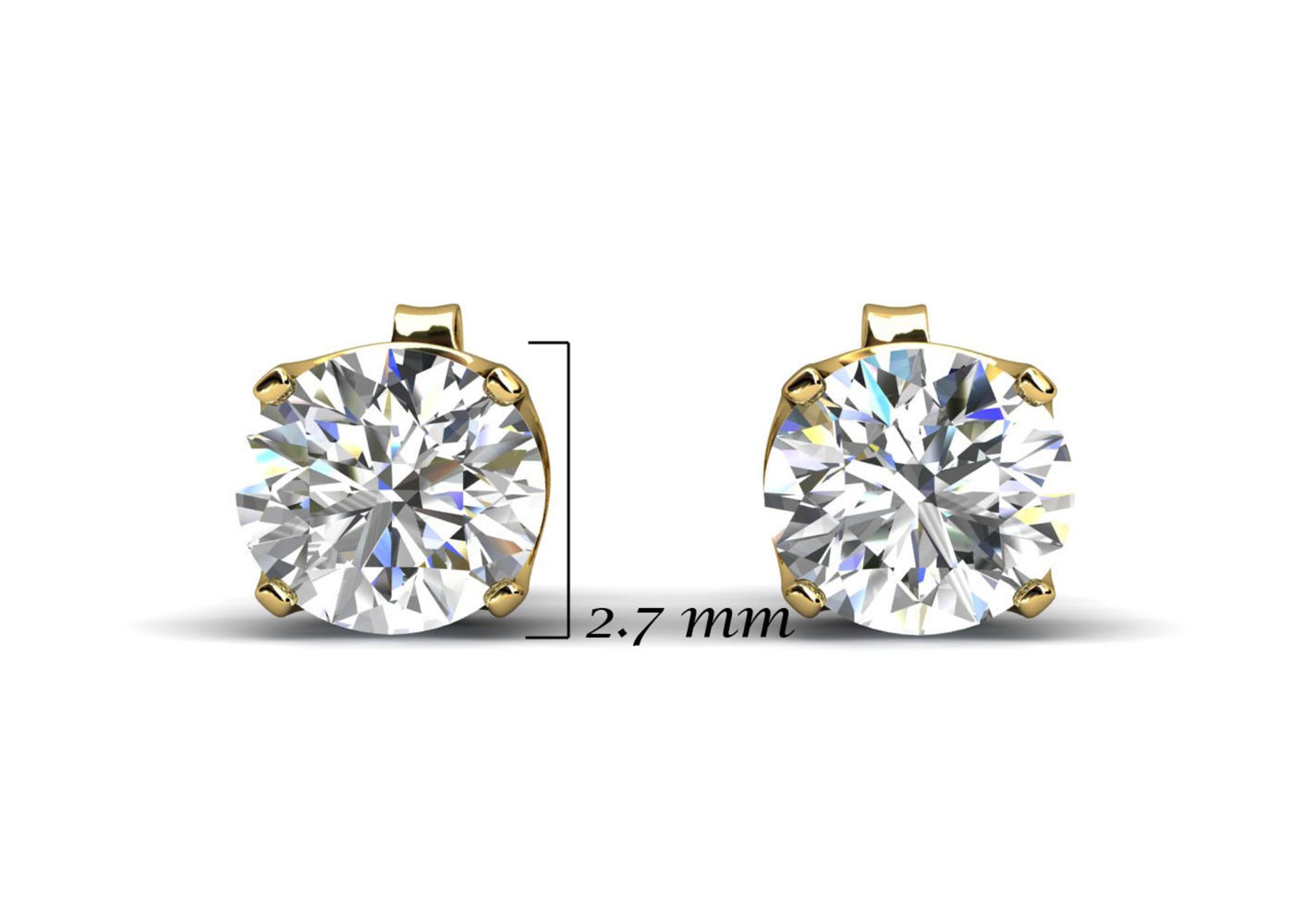 9ct Single Stone Yellow Gold Diamond Earring 0.15 Carats - Valued By IDI £2,290.00 - Two bright - Image 5 of 6