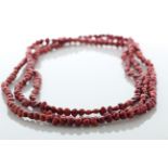 64 Inch Baroque Shaped Cherry 5.0 - 6.0mm Pearl Necklace - Valued By AGI £475.00 - 5.0 - 6.0mm