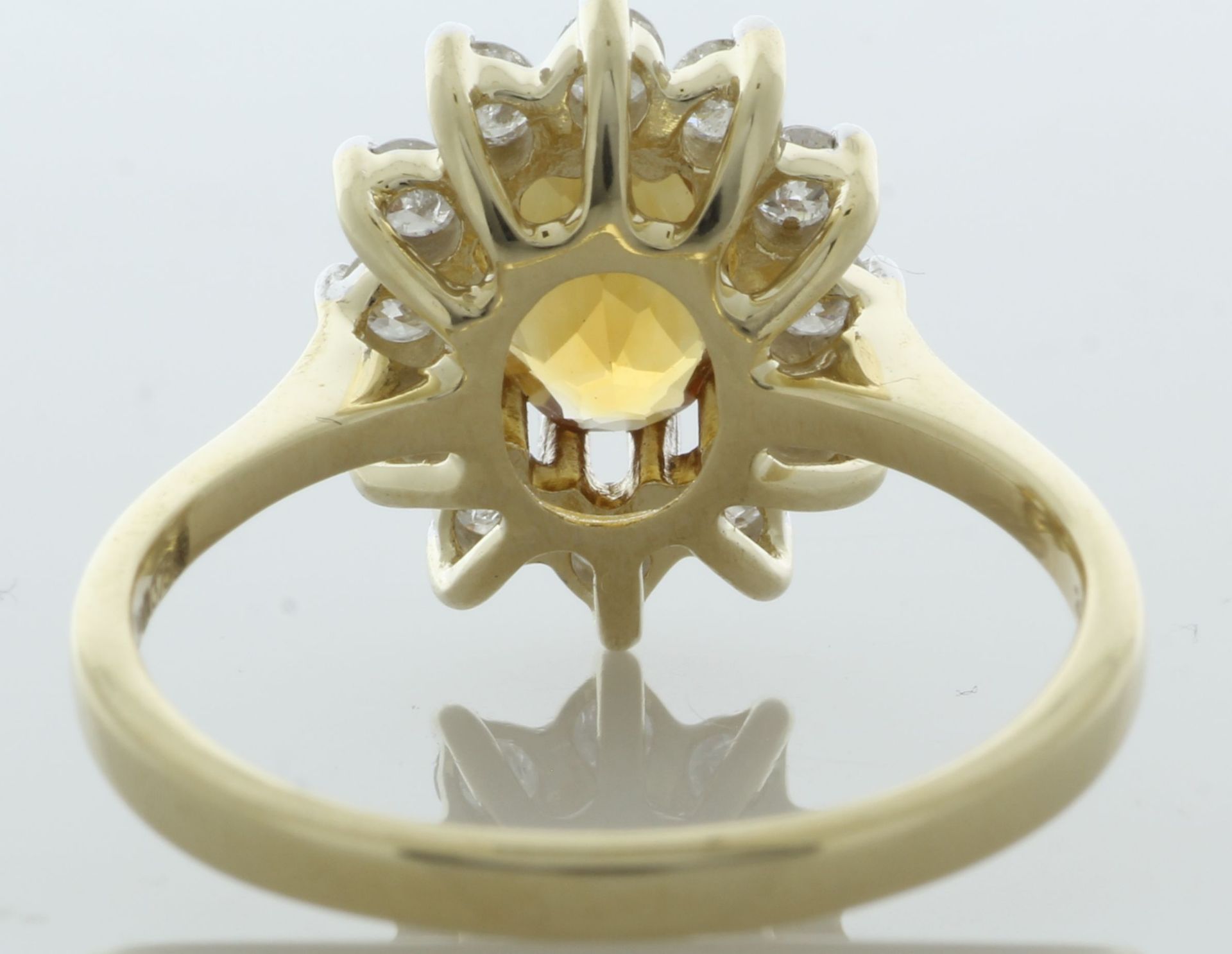 9ct Yellow Gold Oval Centre And Citrine Ring (C0.84) 0.40 Carats - Valued By IDI £3,715.00 - An oval - Image 3 of 4