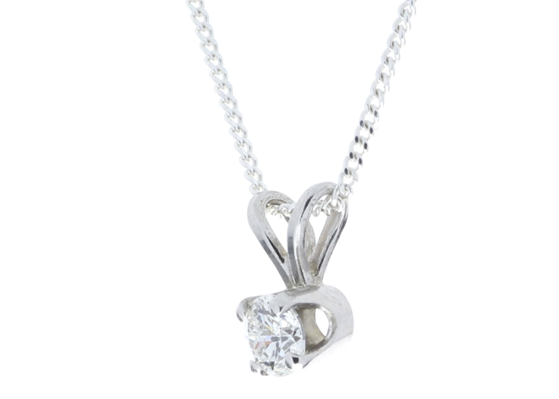 9ct White Gold Single Stone Claw Set Diamond Pendant 0.15 Carats - Valued By GIE £2,030.00 - A - Image 3 of 6