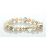 7.5 inch Baroque Shaped Freshwater Cultured 8.0 - 8.5mm Pearl Bracelet With Brass Clasp - Valued