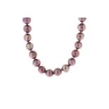 36 inch Pink Freshwater Cultured 7.0 - 7.5mm Pearl Necklace - Valued By AGI £330.00 - Round pink 7.0