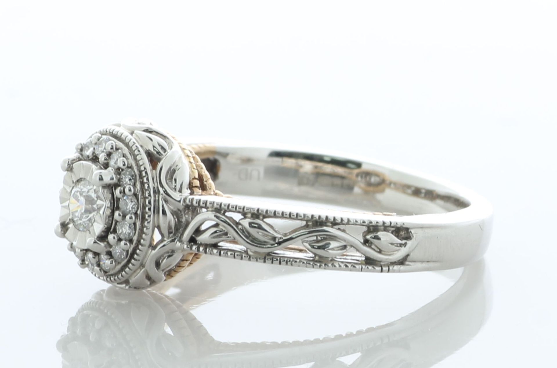 10ct White Gold Oval Cluster Claw Set Diamond Ring 0.20 Carats - Valued By IDI £3,695.00 - This - Image 2 of 5