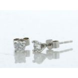 9ct White Gold Single Stone Diamond Earring 0.33 Carats - Valued By IDI £1,650.00 - Two stunning