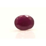 Loose Oval Ruby 2.51 Carats - Valued By GIE £7,530.00 - Colour-Purplish Red, Clarity-SI, Certificate