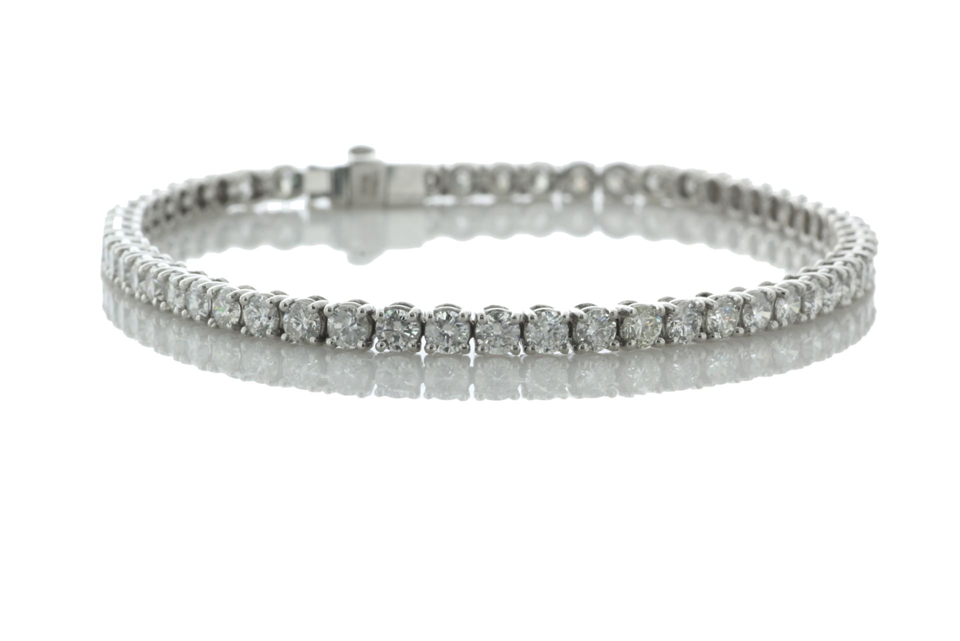 18ct White Gold Tennis Diamond Bracelet 4.83 Carats - Valued By IDI £20,620.00 - Fifty eight round