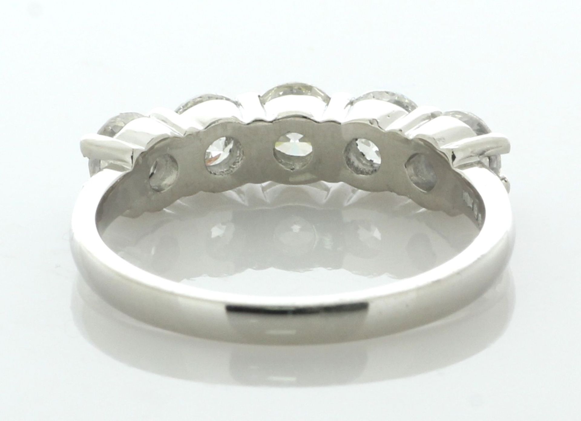 Platinum Five Stone Diamond Ring 1.52 Carats - Valued By IDI £5,245.00 - Five round brilliant cut - Image 4 of 5