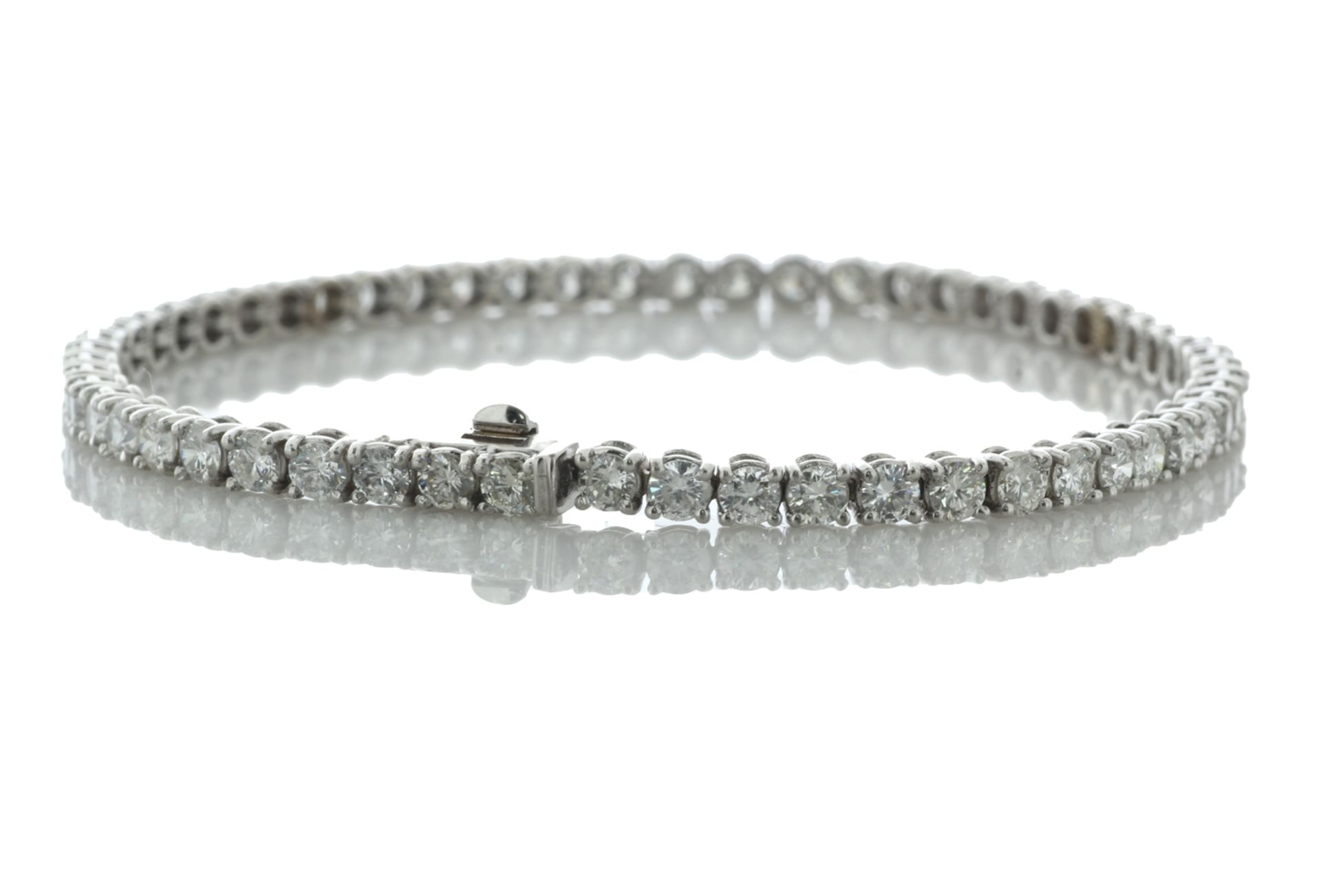 18ct White Gold Tennis Diamond Bracelet 4.83 Carats - Valued By IDI £20,620.00 - Fifty eight round - Image 2 of 5