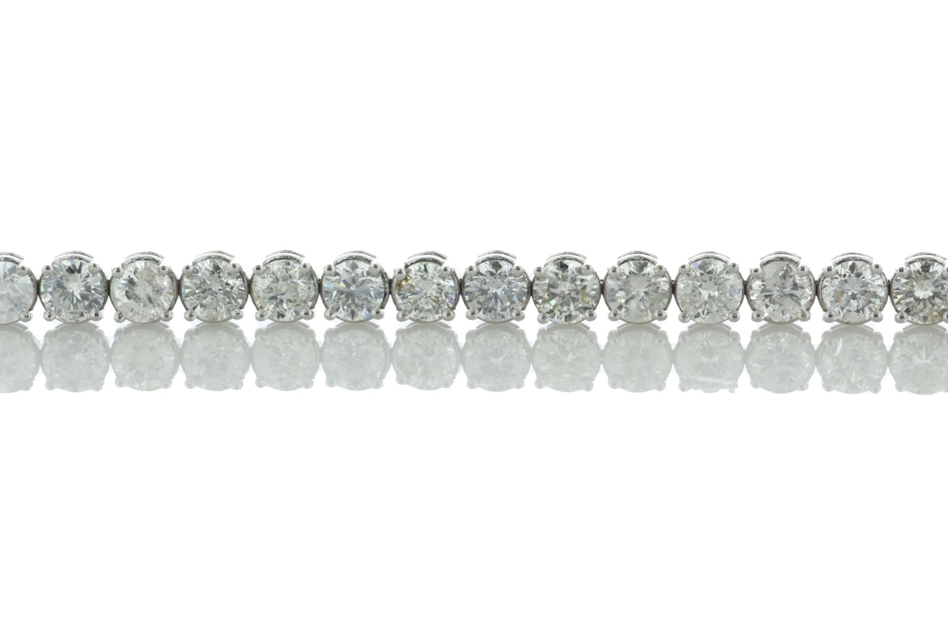 18ct White Gold Tennis Diamond Bracelet 12.68 Carats - Valued By IDI £45,650.00 - Thirty six round - Image 2 of 5