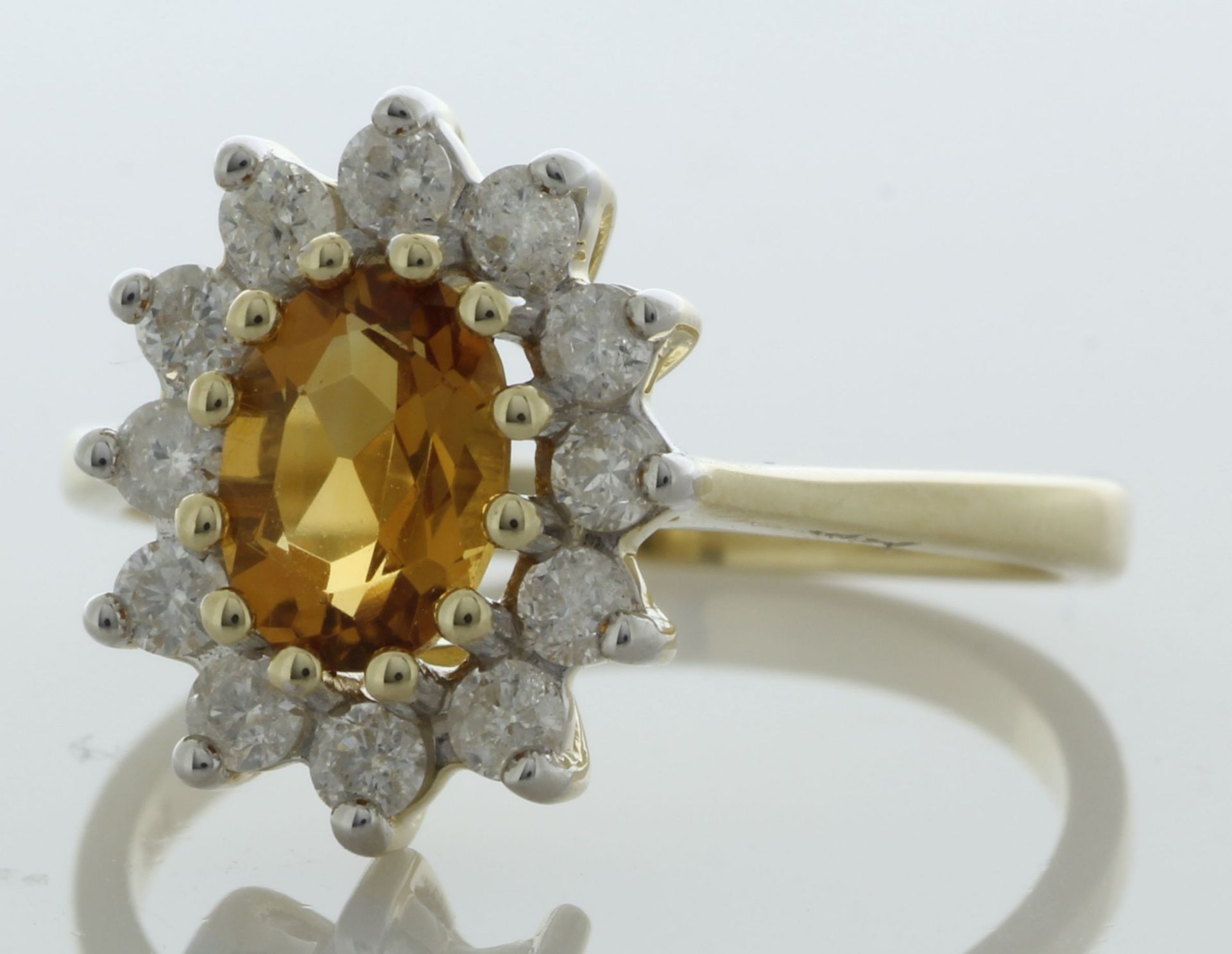 9ct Yellow Gold Oval Centre And Citrine Ring (C0.84) 0.40 Carats - Valued By IDI £3,715.00 - An oval - Image 2 of 4