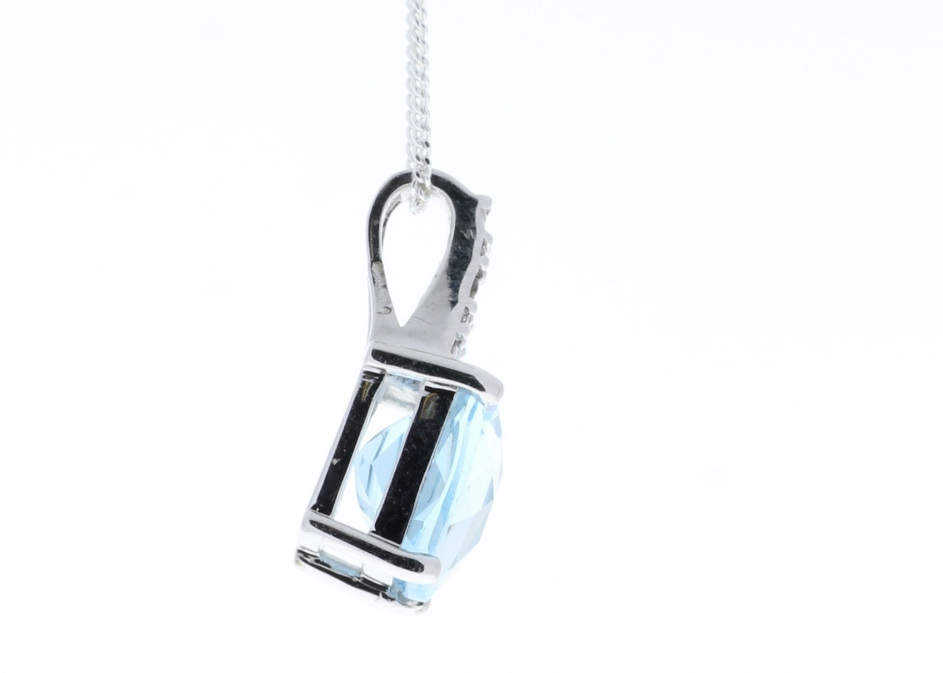 9ct White Gold Diamond And Blue Topaz Pendant (BT3.54) 0.05 Carats - Valued By GIE £1,470.00 - A - Image 8 of 10