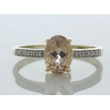 9ct Yellow Gold Diamond And Morganite Ring (PM1.00) 0.04 Carats - Valued By IDI £2,185.00 - An