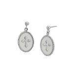 RRP £23.22 Vanbelle Sterling Silver Jewelry Florentine Cross Earrings