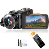 RRP £63.92 Camcorder Video Camera 2.7K 42MP 18X Digital Zoom Camera