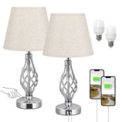 RRP £61.64 Aooshine Touch Table Lamps Set of 2