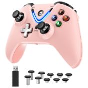 RRP £45.65 RALAN Pink Wireless Controller with Paddles for Windows PC