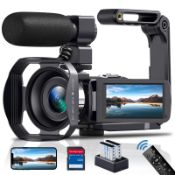 RRP £174.66 Camcorder 4K Video Camera 48MP 60FPS 18X Digital Zoom