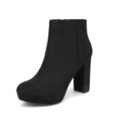 RRP £36.87 DREAM PAIRS Women's Stomp Black High Heel Ankle Bootie Size,7 US/5 UK