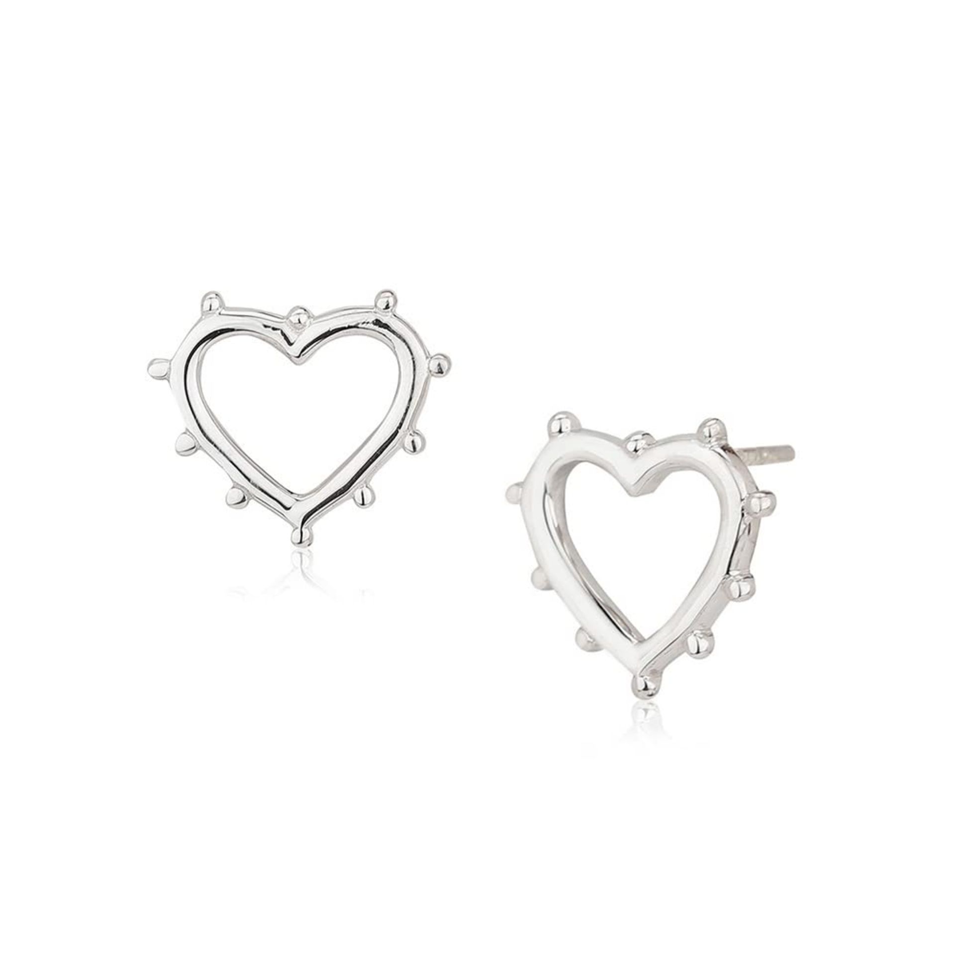 RRP £19.25 Vanbelle Sterling Silver Jewelry Spiked Heart Stud