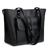 RRP £89.02 S-ZONE Women Vintage Genuine Leather Tote Bag Large