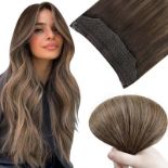 RRP £40.16 Easyouth Ombre Wire Hair Extensions Brown to Ash Blonde