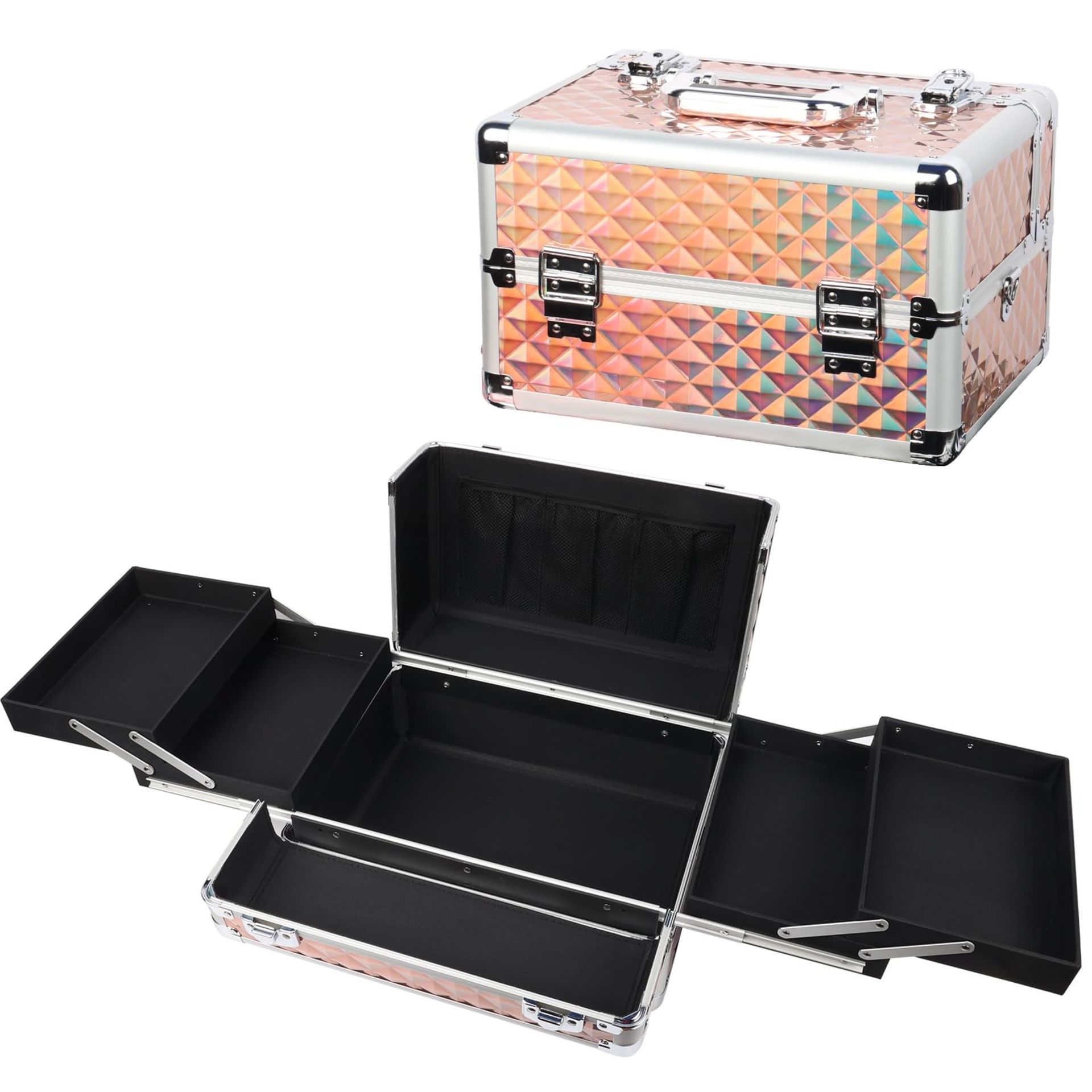 RRP £41.09 EBANKU Makeup Train Case Professional Cosmetic Organizer