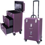 RRP £85.61 WarmieHomy 3 in 1 Lockable Makeup Trolley Professional