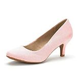 RRP £27.10 DREAM PAIRS Womens Slip On Low Kitten Heels Round Toe