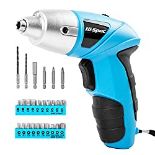 RRP £22.82 Hi-Spec 27 Pc Blue 3.6V Cordless Power Electric Screwdriver