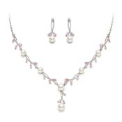 RRP £41.30 Ever Faith Wedding Jewelry Set Simulated Pearl Pink
