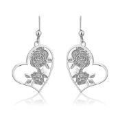 RRP £22.82 Vanbelle Sterling Silver Jewelry Heart Drop Earrings