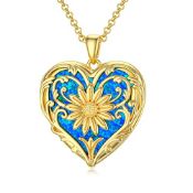 RRP £78.15 SOULMEET Gold Plated Sunflower Heart Locket Necklace