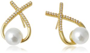 RRP £14.07 14K Gold Plated Stud Earrings for Women Earrings for