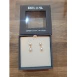 RRP £55.70 Kyoto Pearl 6-8mm Freshwater Pearl Double Stud Earrings